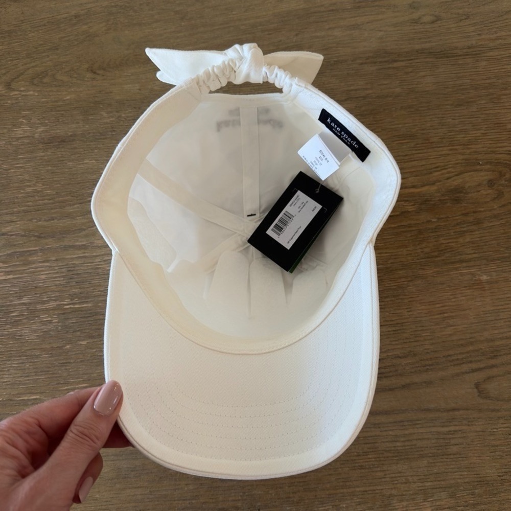 KATE SPADE New York Bow Baseball Cap-Preppy Designer Hat-White-NWT-MSRP $78 - Picture 10 of 16
